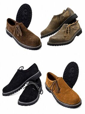 Men's Suede Lederhosen Shoes  Bavarian Oktoberfest Haferl Shoes